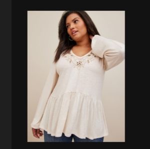 Torrid white v neck blouse